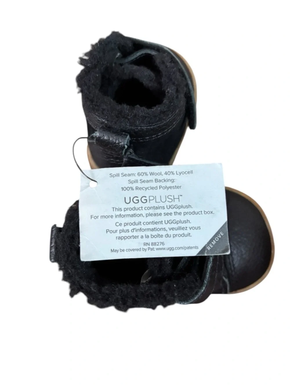 UGG Baby Rennon II Black High-Top Boots Size 1 NWT